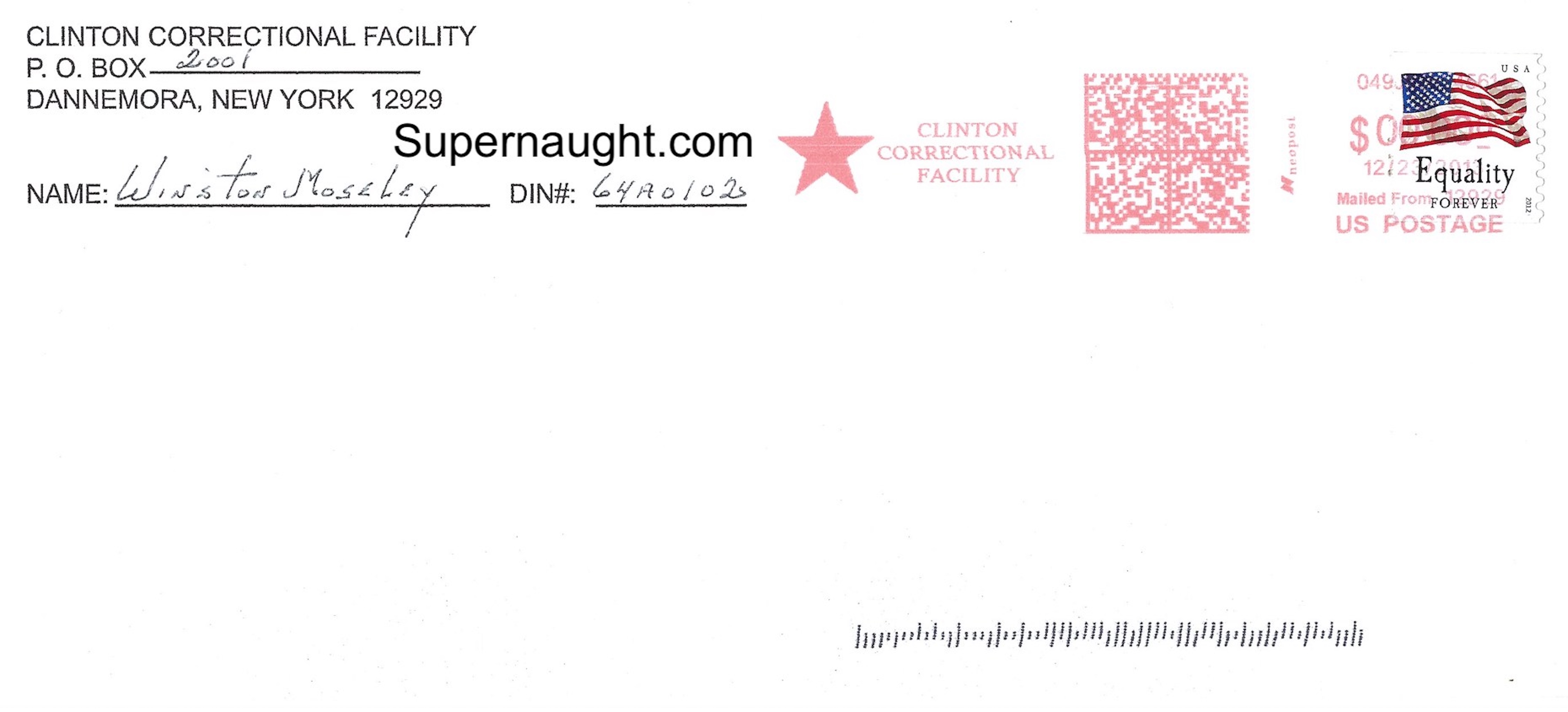 Winston Moseley Letter and Envelope Set Both Signed image 2
