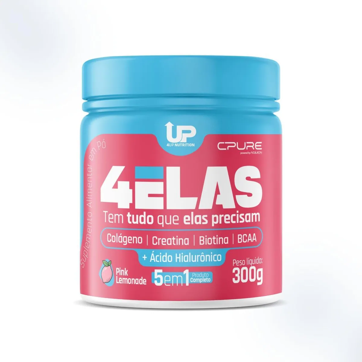 4ELAS 5 em 1 sabor Pink Lemonade — 300 g (4UP Nutrition)
