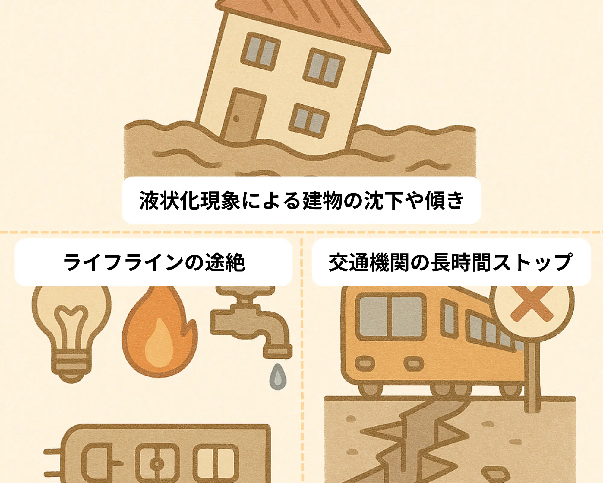 地震による津波・倒壊・火災などのイメージ2