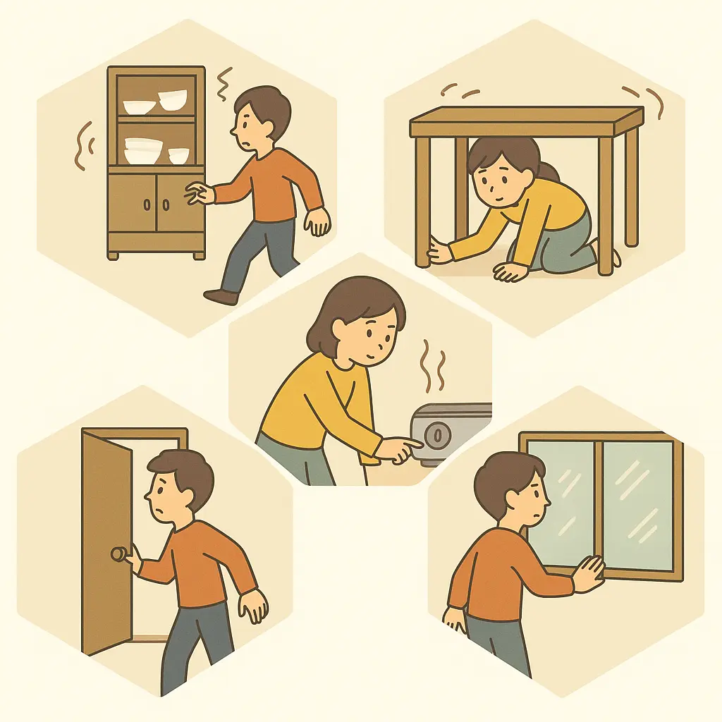 家の中で身を守るイメージ