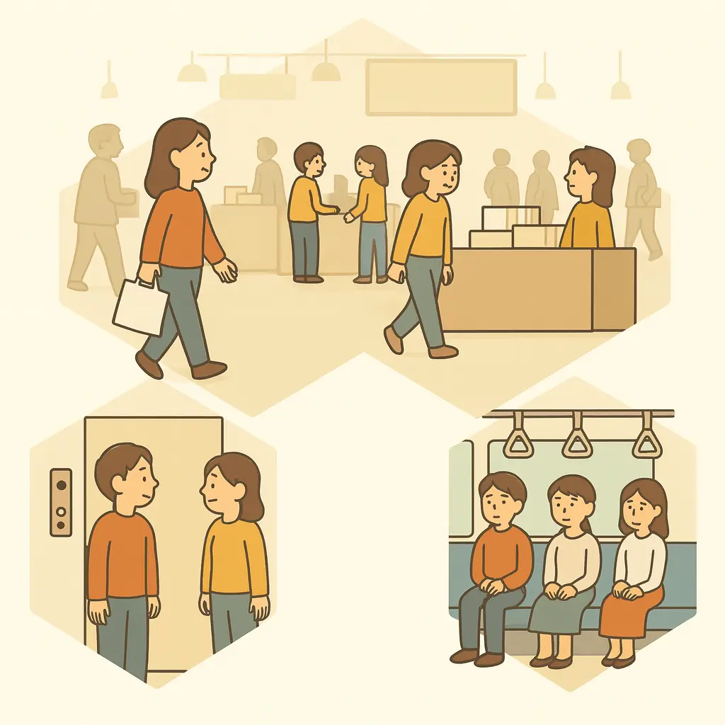 人が多い施設や電車内のイメージ