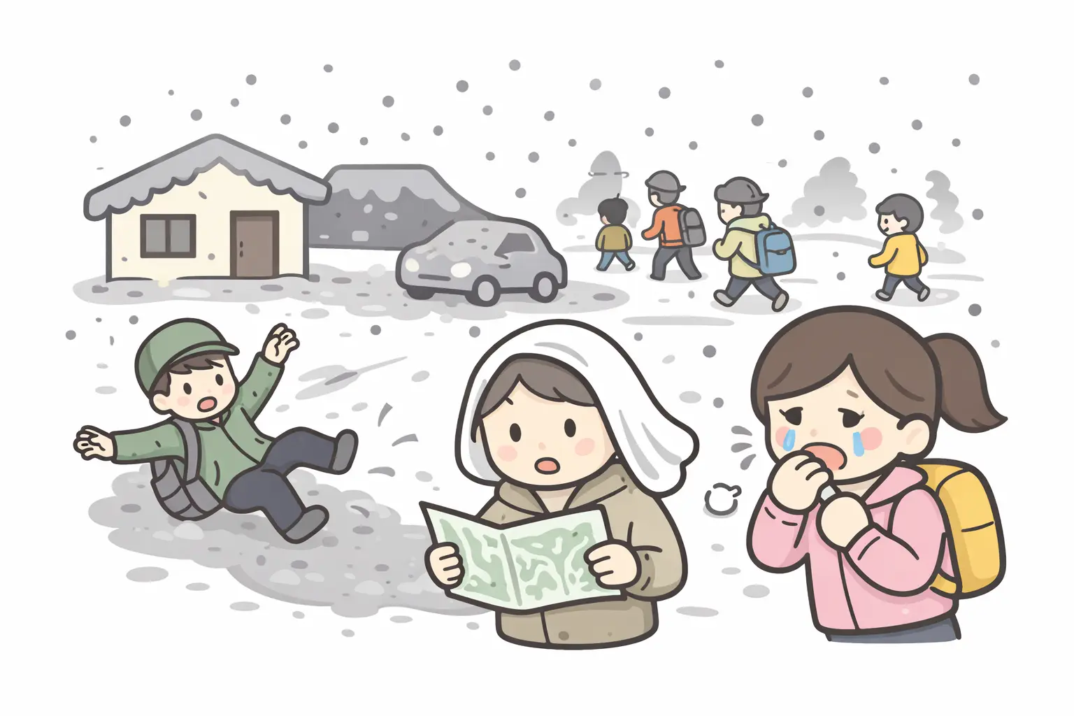 避難と安全確認のイメージ