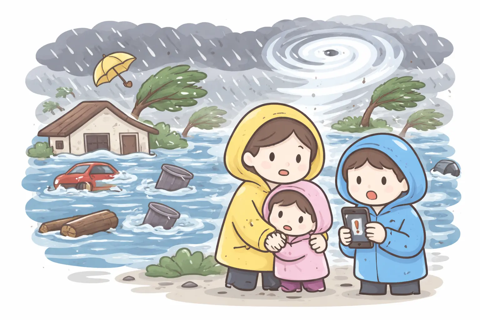 大雨と強風のイメージ