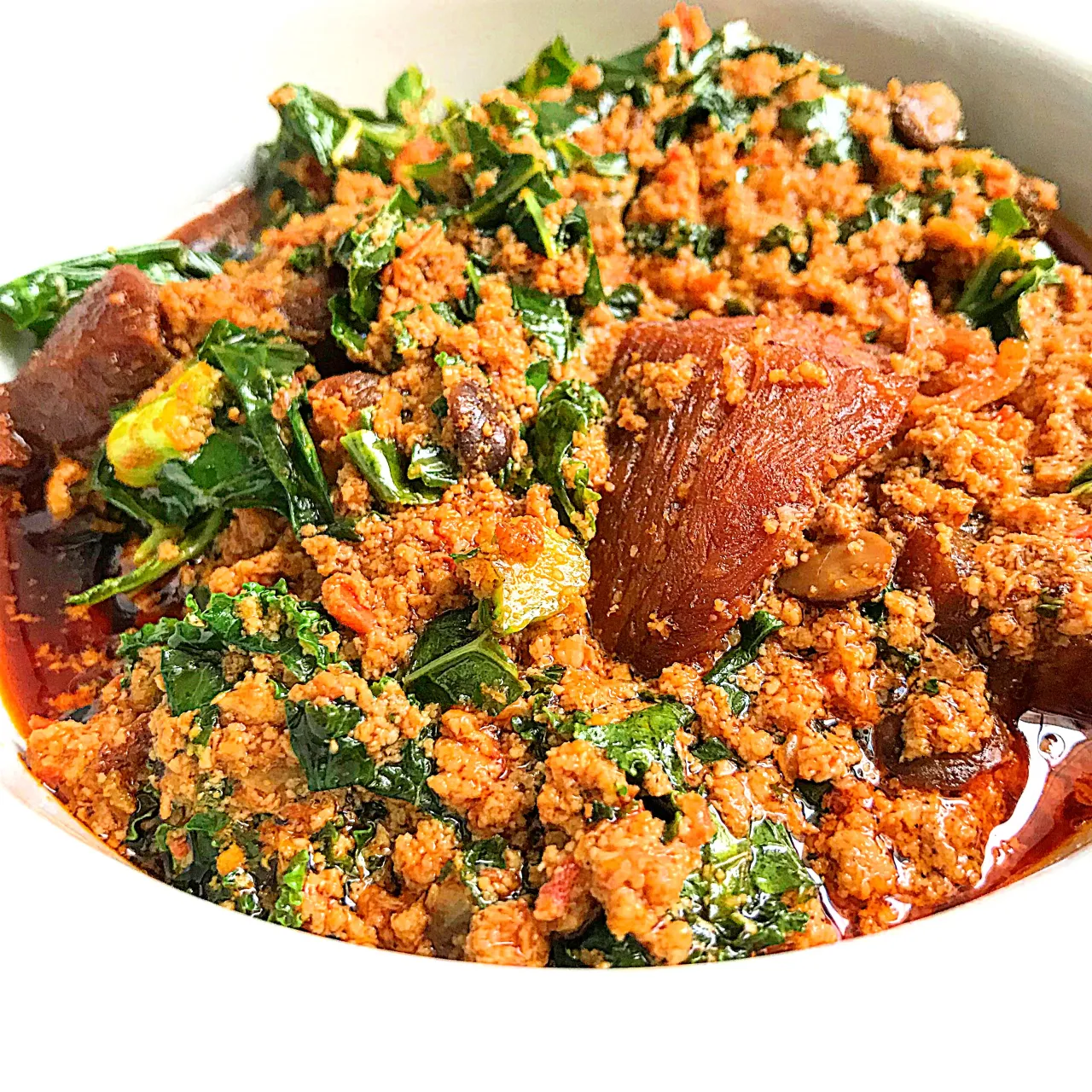 Egusi Soup, 2 Beef & 2 Gari Wraps