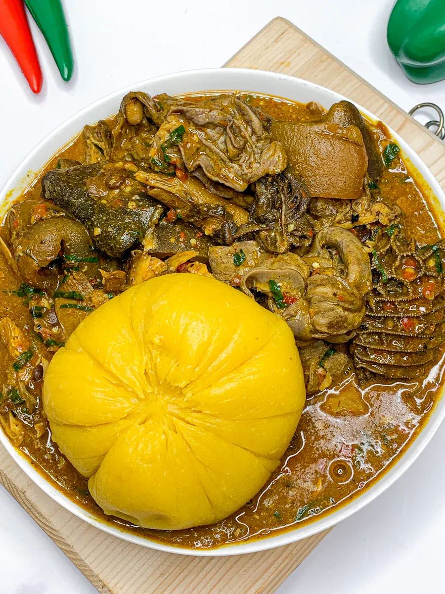 Ogbono Soup, 2 Beef & 2 Gari Wraps