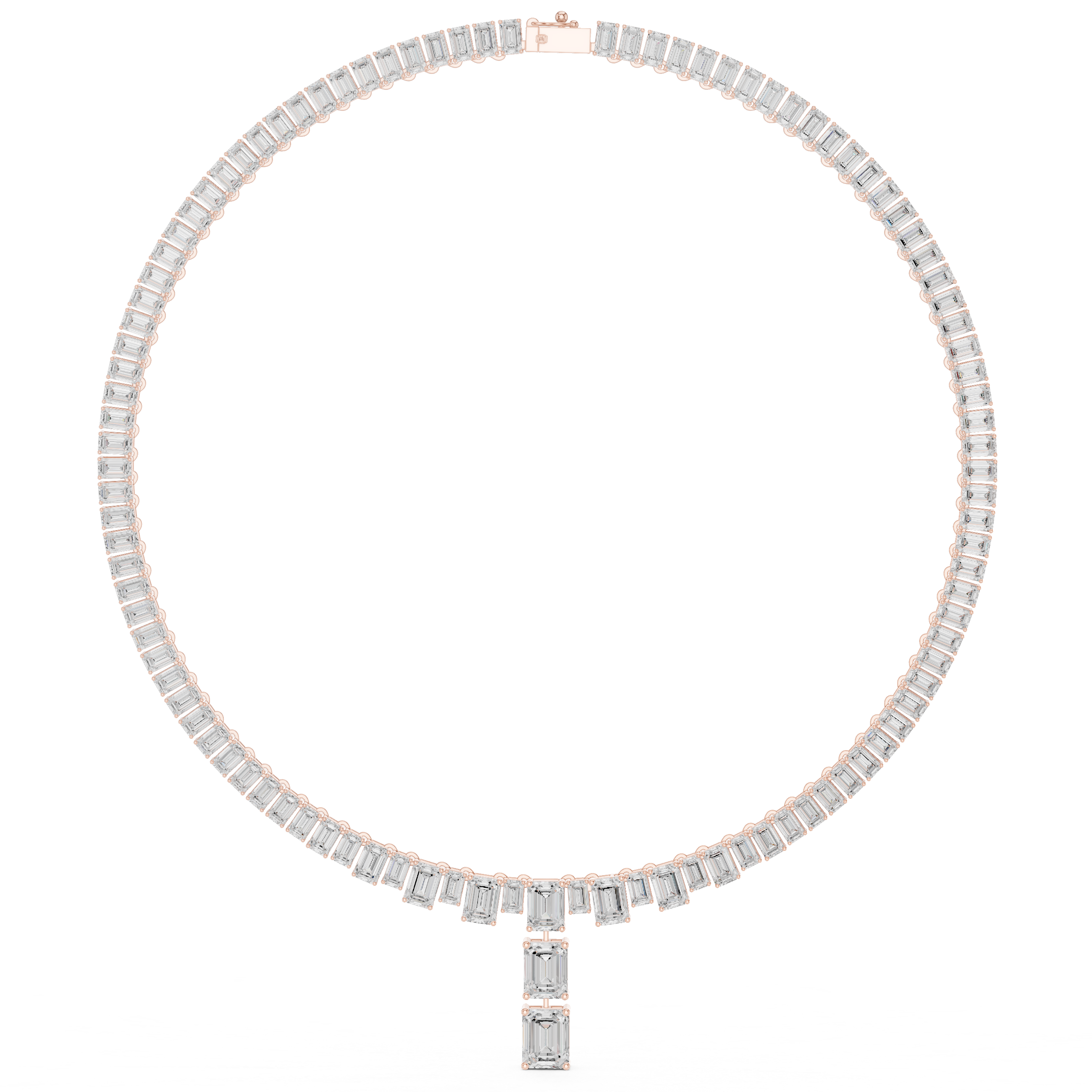 Radiant Cascade Diamond Necklace