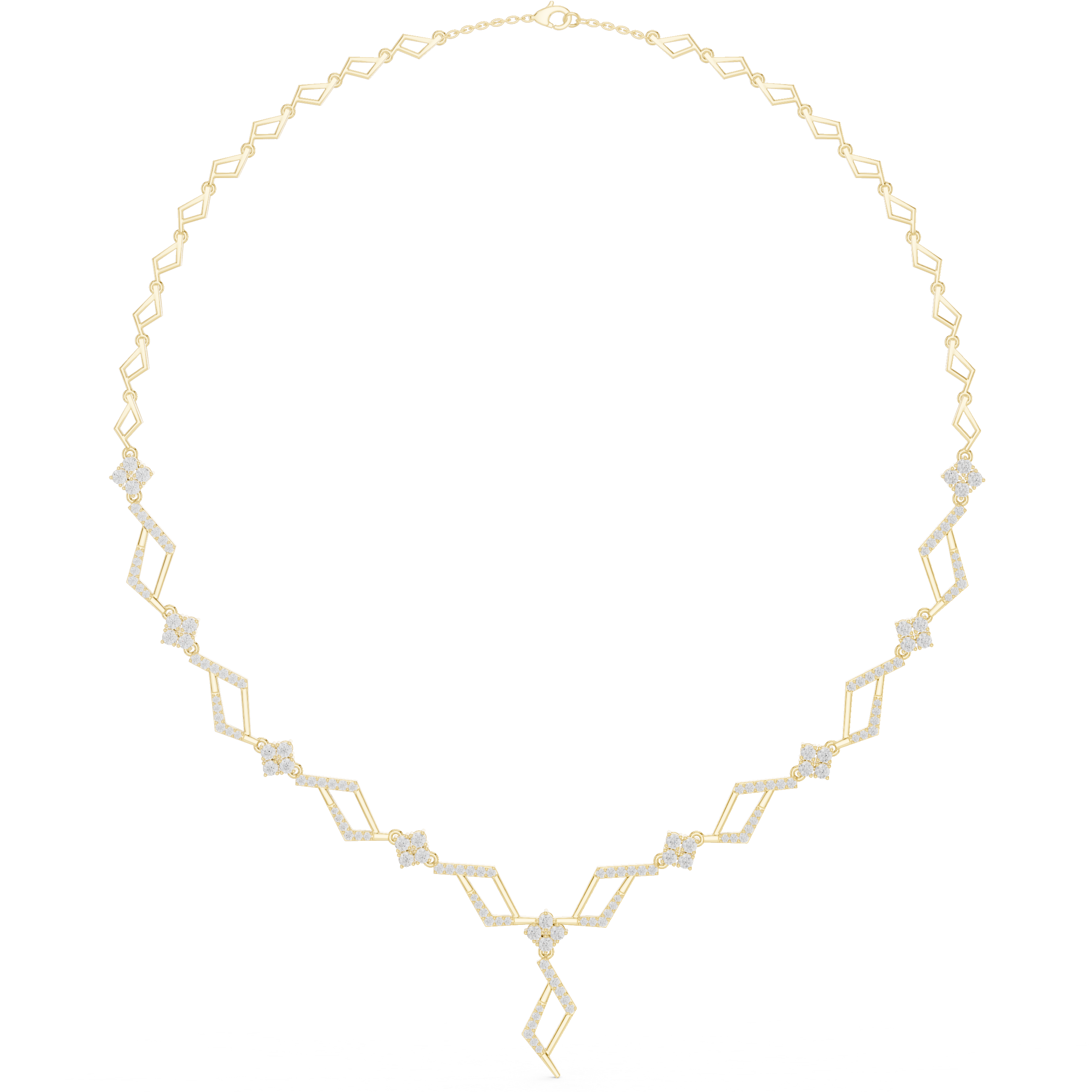 Lyra Geometric Diamond Necklace