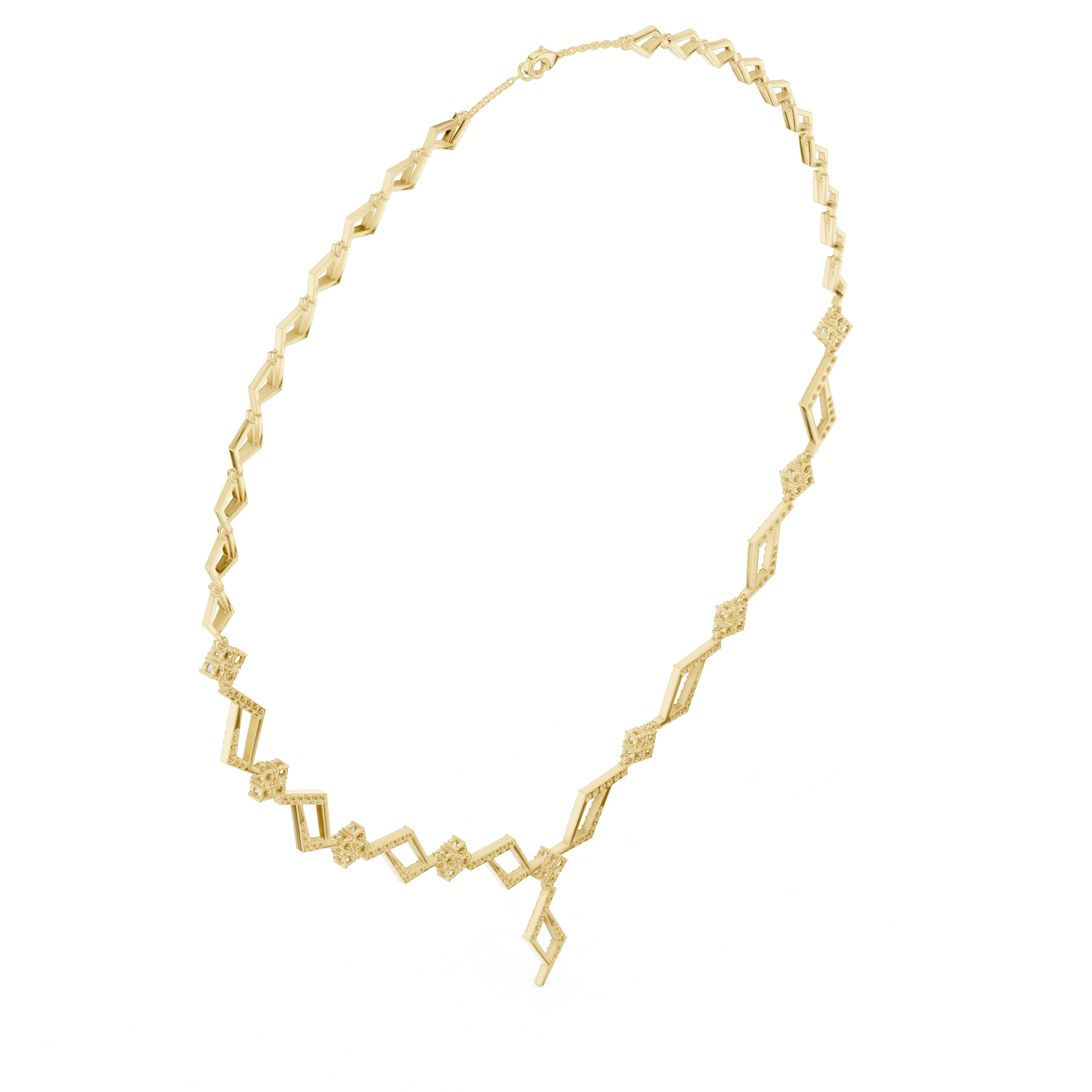 Lyra Geometric Diamond Necklace