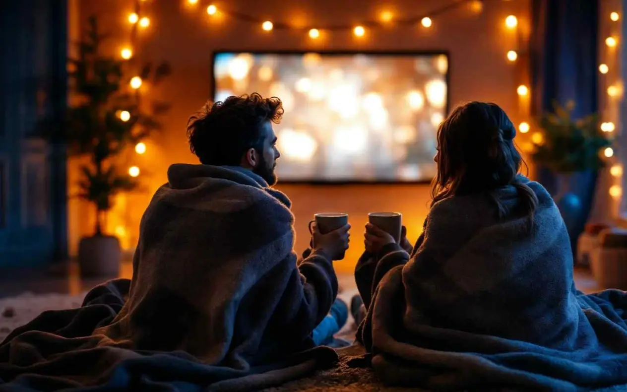 Dečko i devojka gledaju film