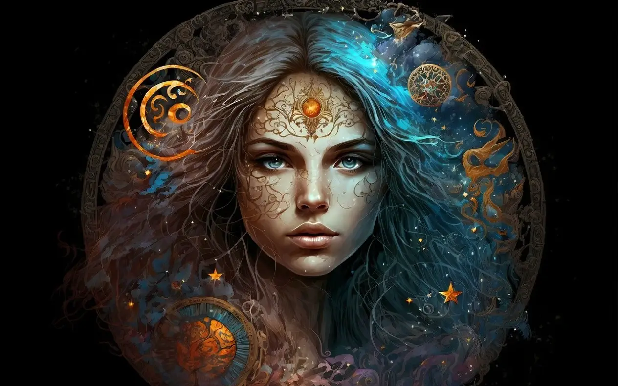 Ilustracija Device kao zodijačkog znaka u horoskopu za 2025. godinu.