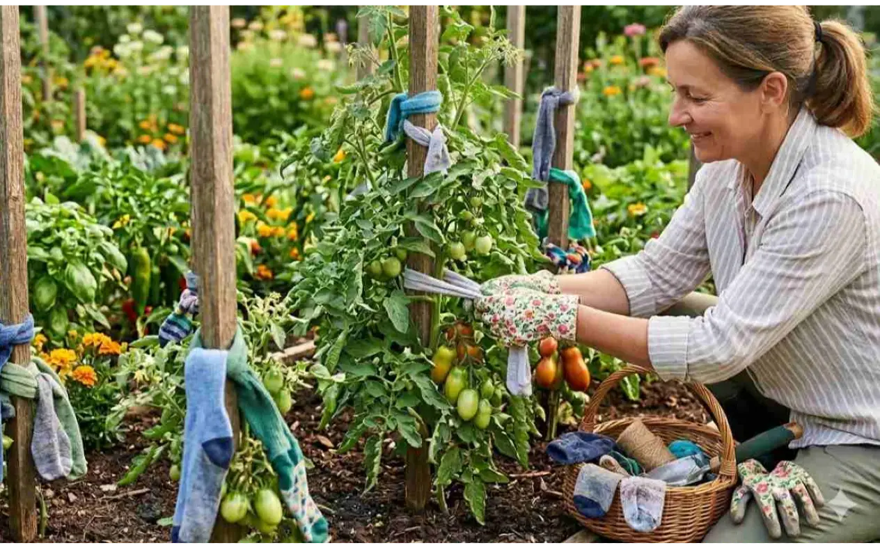 Uređenje bašte starim čarapama
