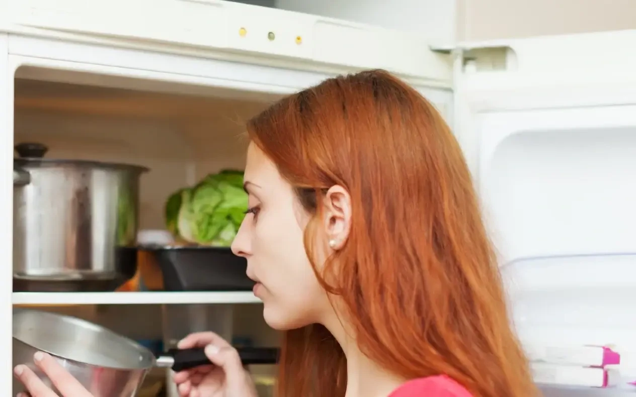 Kuvana hrana van frižidera Kuvana hrana na stolu tokom leta pre odlaganja u frižider