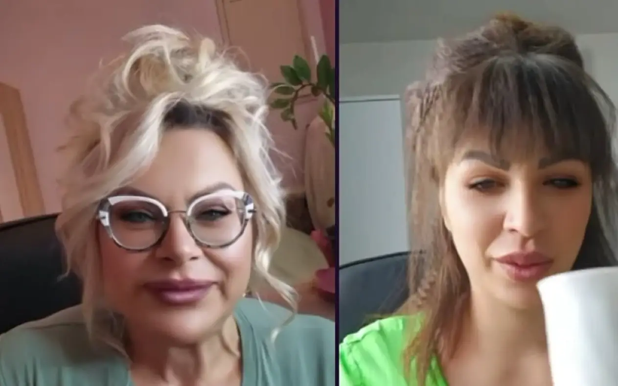 Miljana i Marija Kuluć na TikToku Miljana i Marija Kuluć sa ozbiljnim izrazima lica