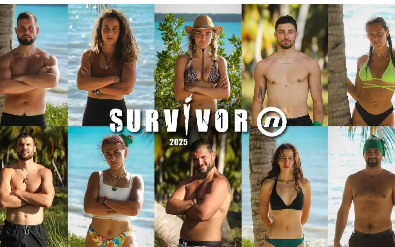 Grupa učesnika rijalitija Survivor 2025 pozira na tropskoj plaži, spremna za izazove i avanture.