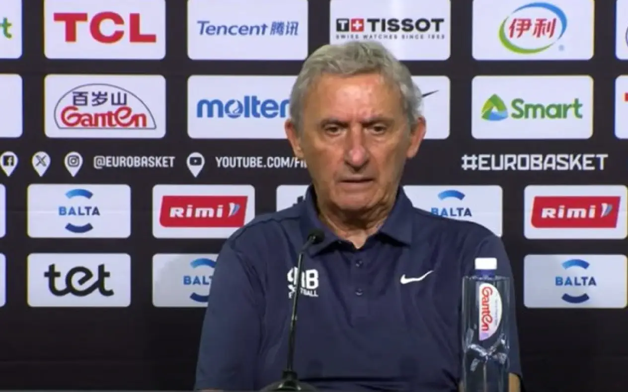 Svetislav Pešić na konferenciji za medije nakon utakmice sa Letonijom