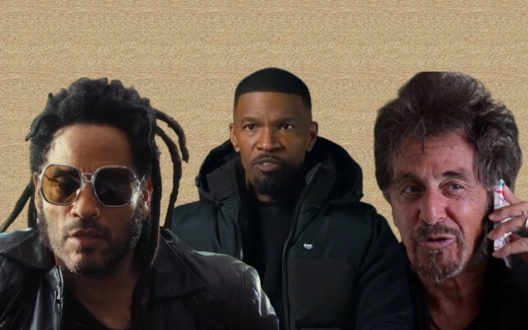 Lenny Kravitz, Jamie Foxx i Al Pacino ilustracija iz raznih intervjua