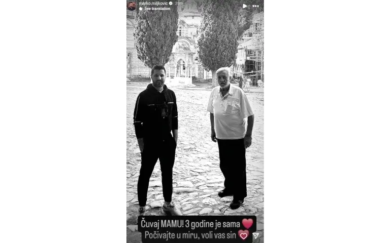 Marko Miljković sa ocem Marko MIljković oproštaj od oca na Instagramu