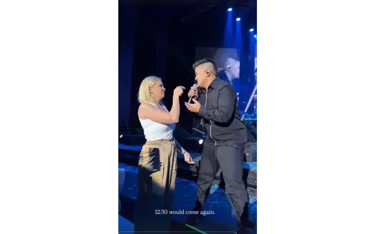 Milica Todorović i Marija Šerifović u Sava Centru Milica Todorović prišla Mariji Šerifović na koncertu i prekrstila je