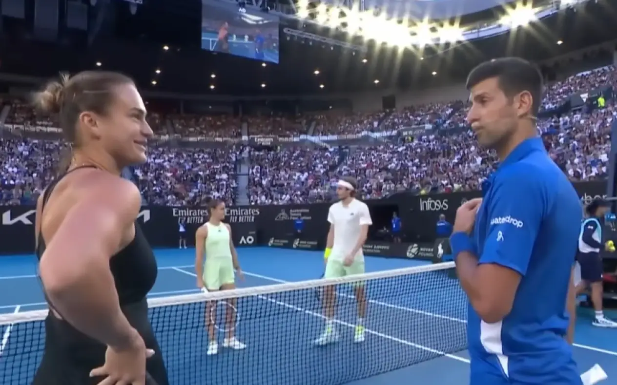 Novak Đoković i Aryna Sabalenka u razgovoru pre meča dubla na Australian openu