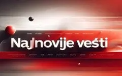 Grafika sa natpisom Najnovije vesti u crveno-sivim tonovima