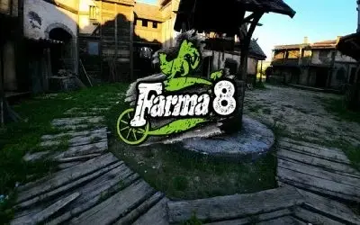 Zvanični logo reality-a "Farma 8" sa stilizovanim natpisom