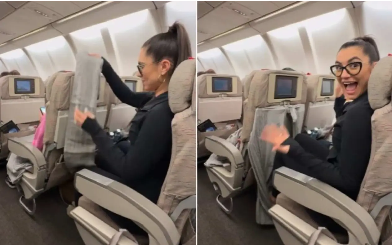 Influeserka u avionu Trik za bolje spavanje u avionu