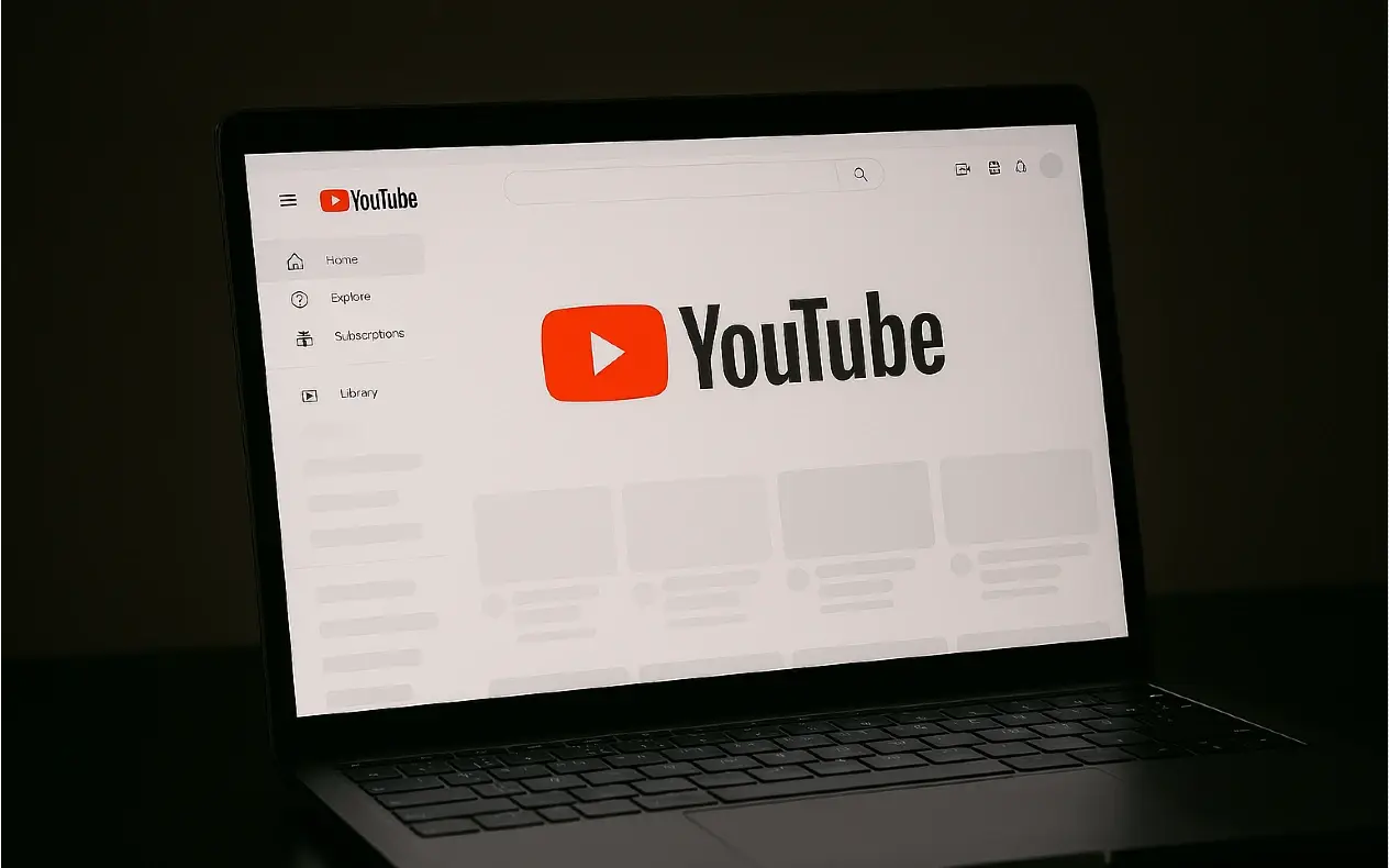 Youtube otvoren na laptopu