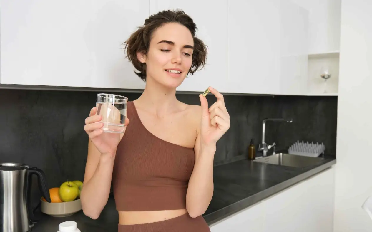 Devojka - pije magnezijum suplement