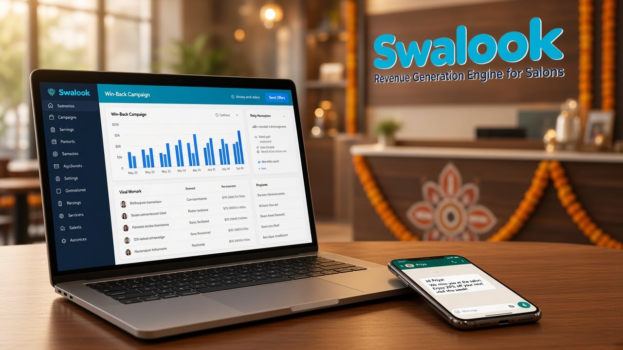 Salon CRM win-back campaign screen for inactive customers