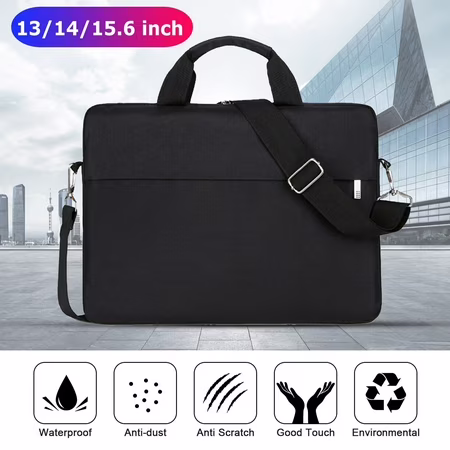 ZOUYUE 15.6 inch Laptop Shoulder Bag Laptop Sleeve Case, Multi-functional Notebook Sleeve Carrying Case with Strap Fit for MacBook Air Pro Lenovo Acer Asus Dell Lenovo HP Samsung