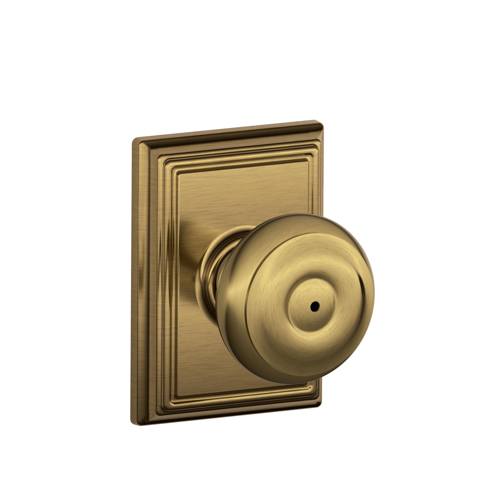 SCHLAGE F40GEO609ADD Addison Collection Georgian Privacy Knob, Antique Brass