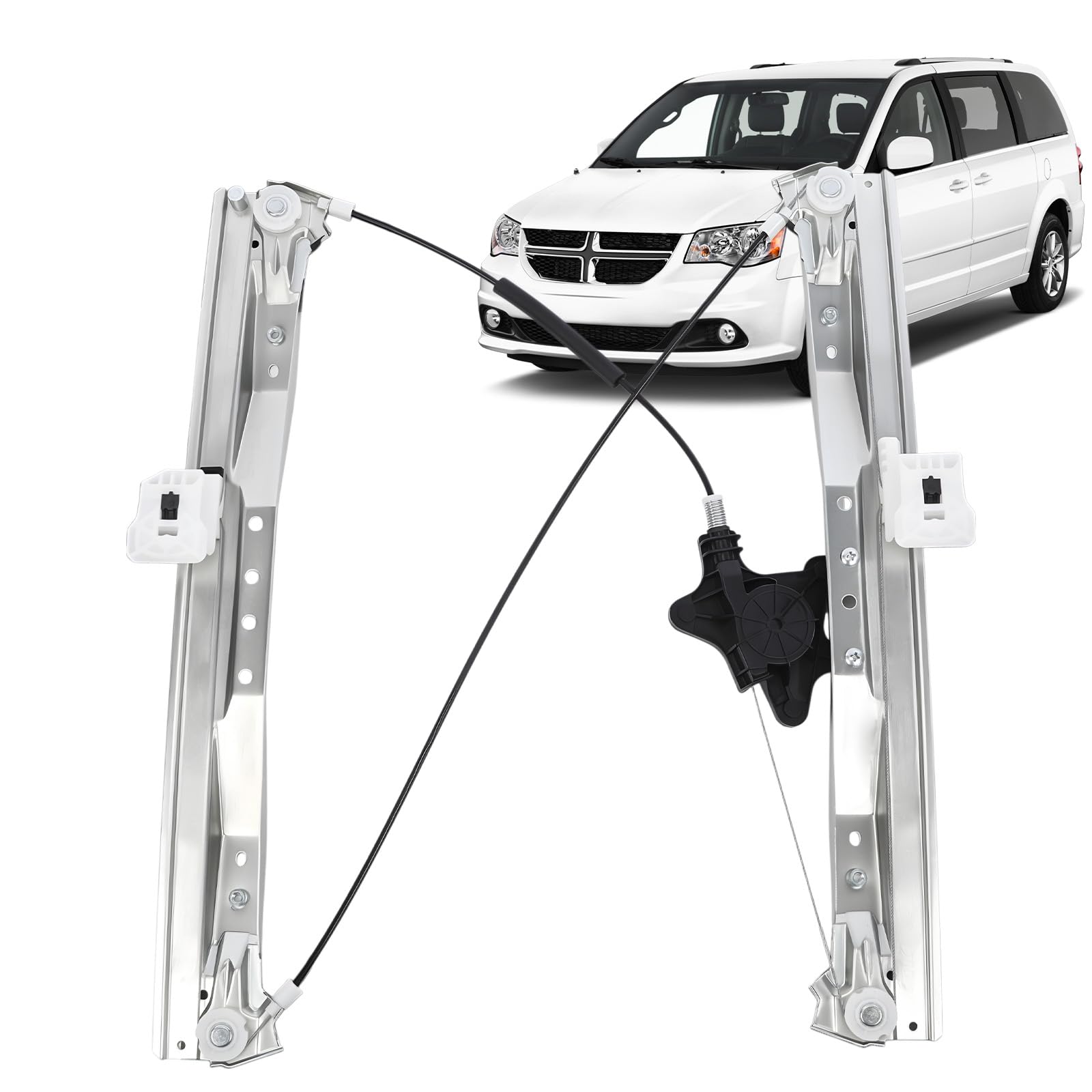 ISINFLASH 749-508 Front Driver Side Power Window Regulator Without Motor Replacement Fit for Chrysler Town & Country Dodge Grand Caravan Ram C/V for VW Routan 2008-2016