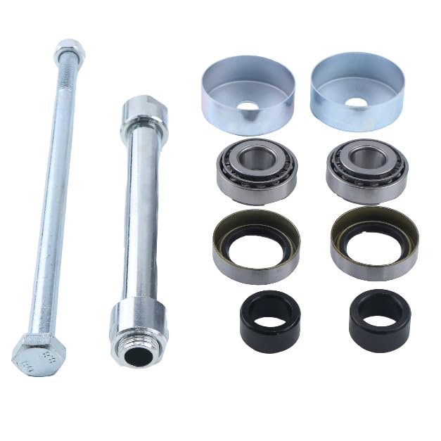 DVPARTS Front Caster Wheel Rebuild Kit Compatible with 126-5361 Toro Exmark Axle 103-0063 Seals 1-633584 1-633585 Bearings 103-3051 Bushings 103-2768 Dust Shields + Bolt & Lock Nut