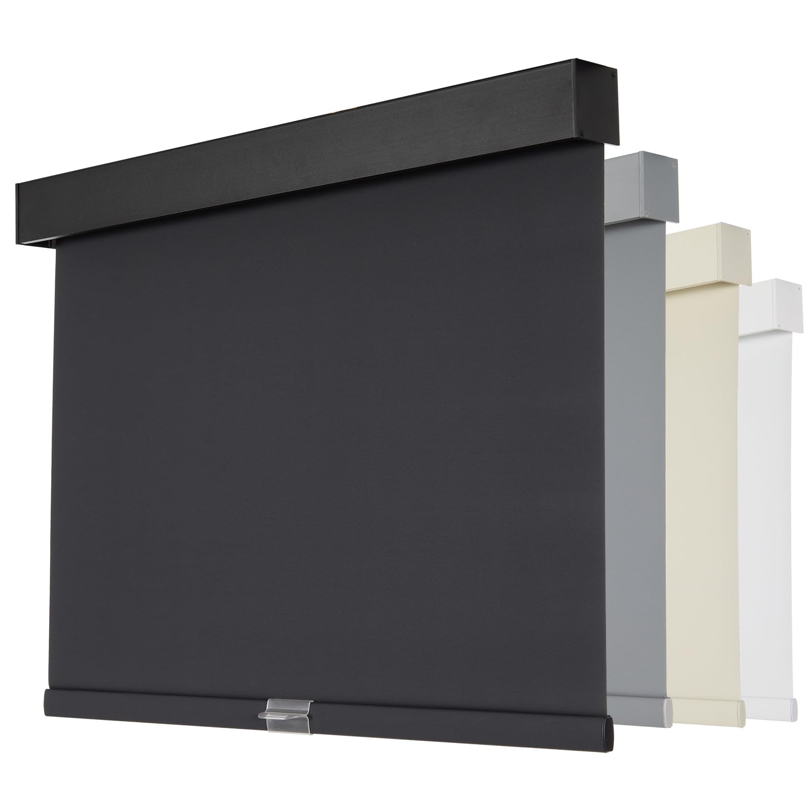 Persilux Blackout Roller Blinds for Windows, Cordless Free-Stop Roller Shades with Valance, Thermal Insulated Fabric Window Blinds, UV Protection Shades for Home and Bedroom (Black,47" W x 72" H)