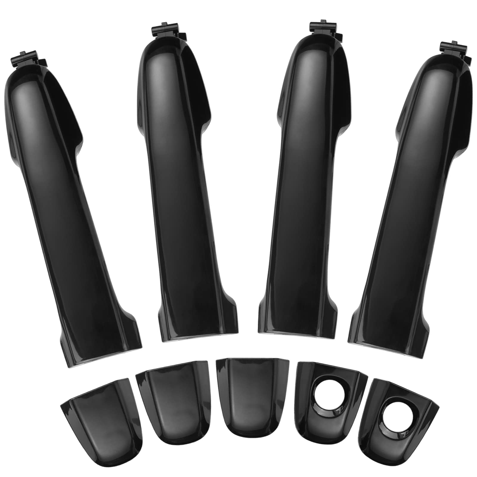 Lcyolada 4 PCS Exterior Door Handle Set, Compatible with 2012-2017 Toyota Camry, Front Left Right Rear Driver Passenger Side, Replaces# 6921106090 6925006020C0, Smooth Black