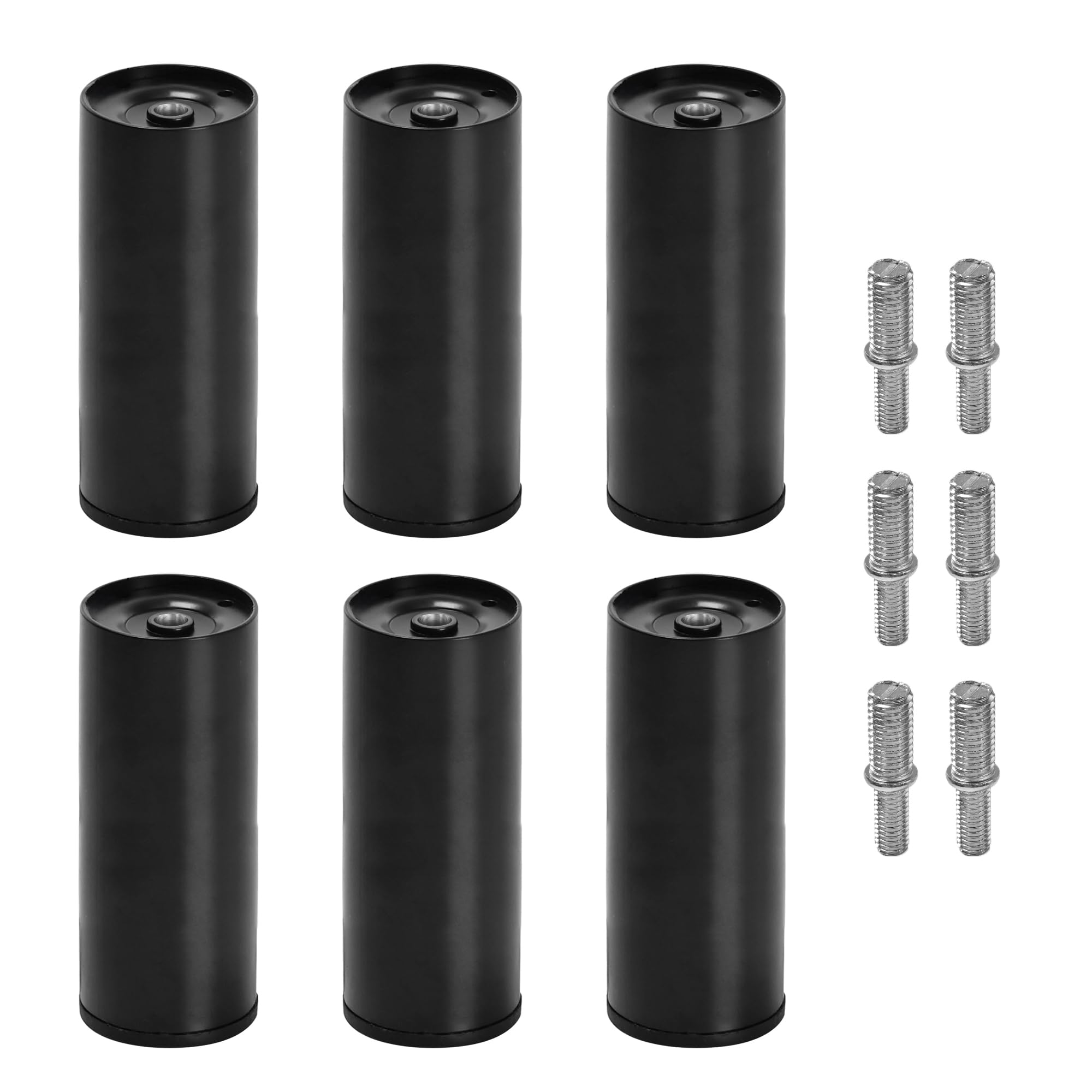 Skuehod 6 Inch Bed Legs for Adjustable Bed Replacement Parts, Bed Frame Support Legs 4 Kinds Thread Contained, Set of 6