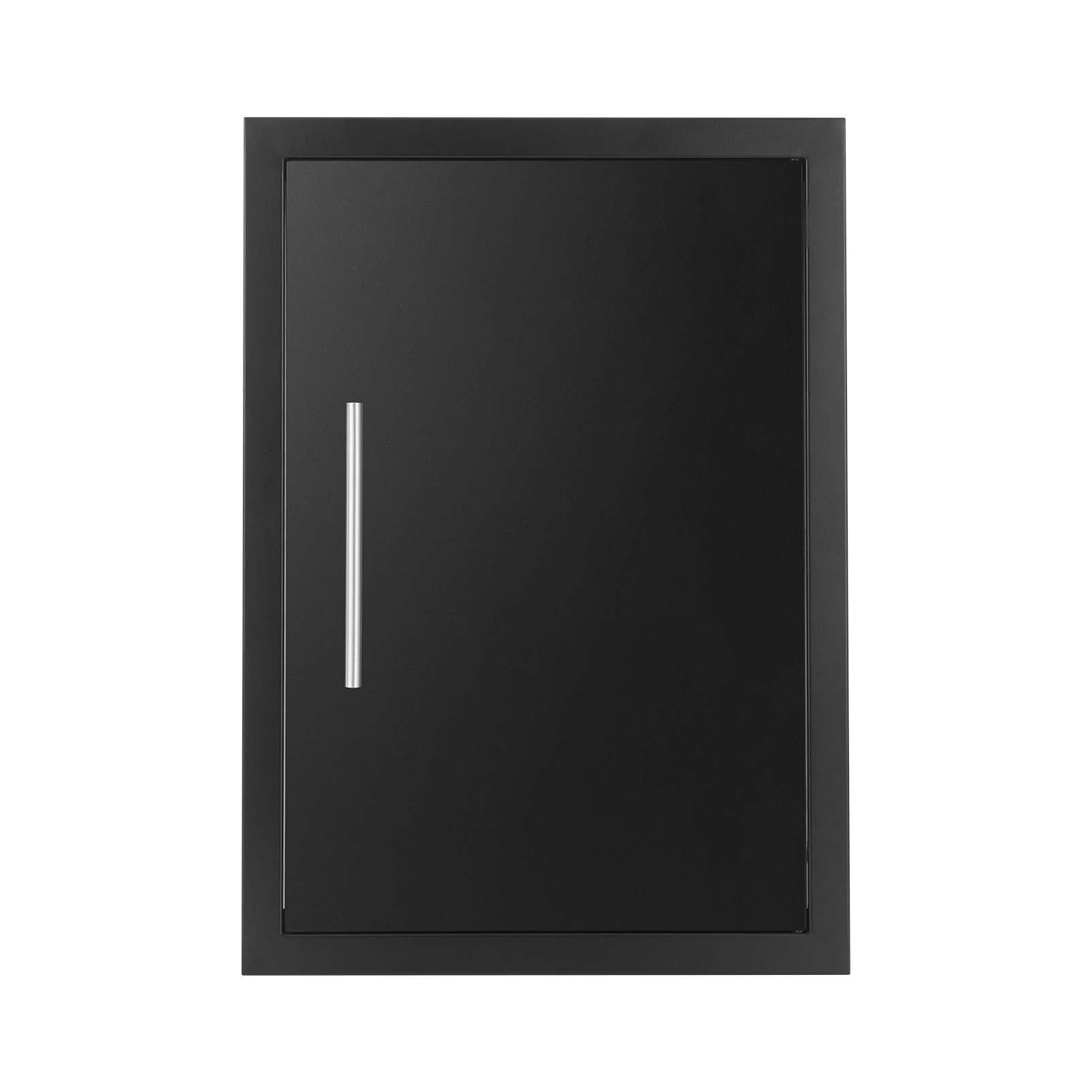 JIE JIN Outdoor Kitchen Doors 17" W X 24" H Single Doors 1.2mm Thickness Stainless Steel BBQ Access Door BBQ Island Doors Outdoor Kitchen Accessories Door for Outdoor Kitchen BBQ Island (Black)