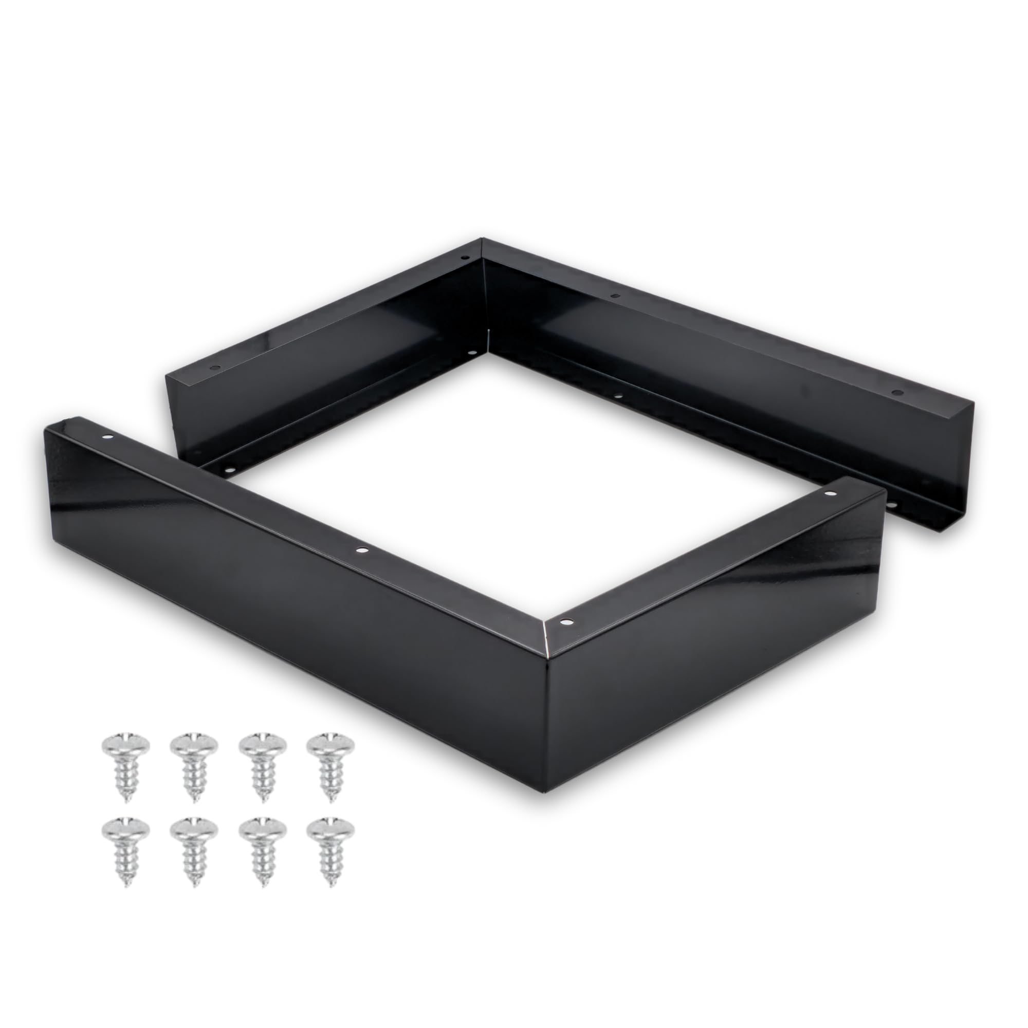 Universal Microwave Trim Kit - Black metal Microwave Filler Kit Fits Most Built In Microwaves- Fills Over the Range Microwave Oven Cabinet Gap - 15.75”D x 10.75”H x 2.95”W