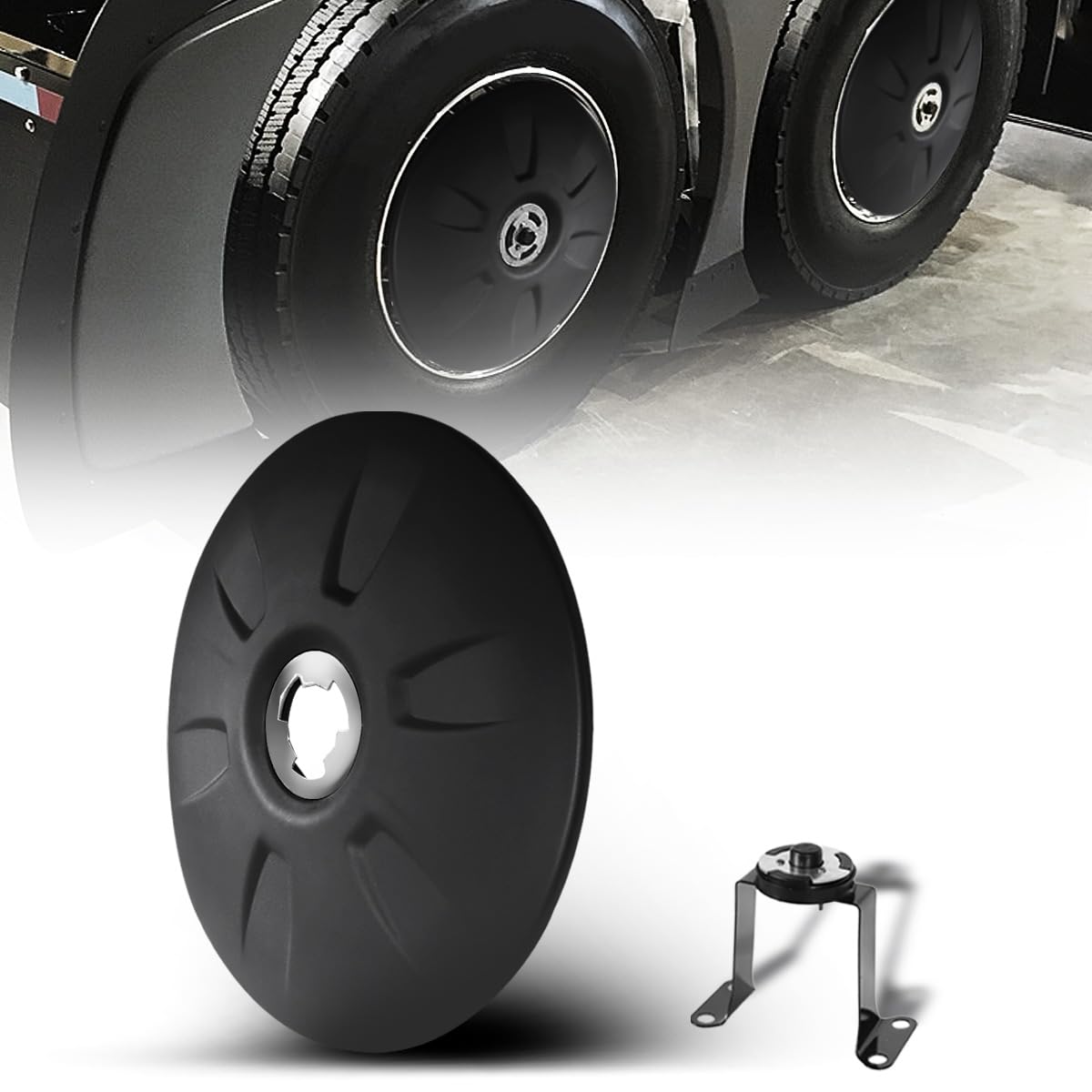 Heel HUB Cap Cover for 2018 Freightliner Cascadia (Wheel Hub Cap Cover with Mount Bracket)
