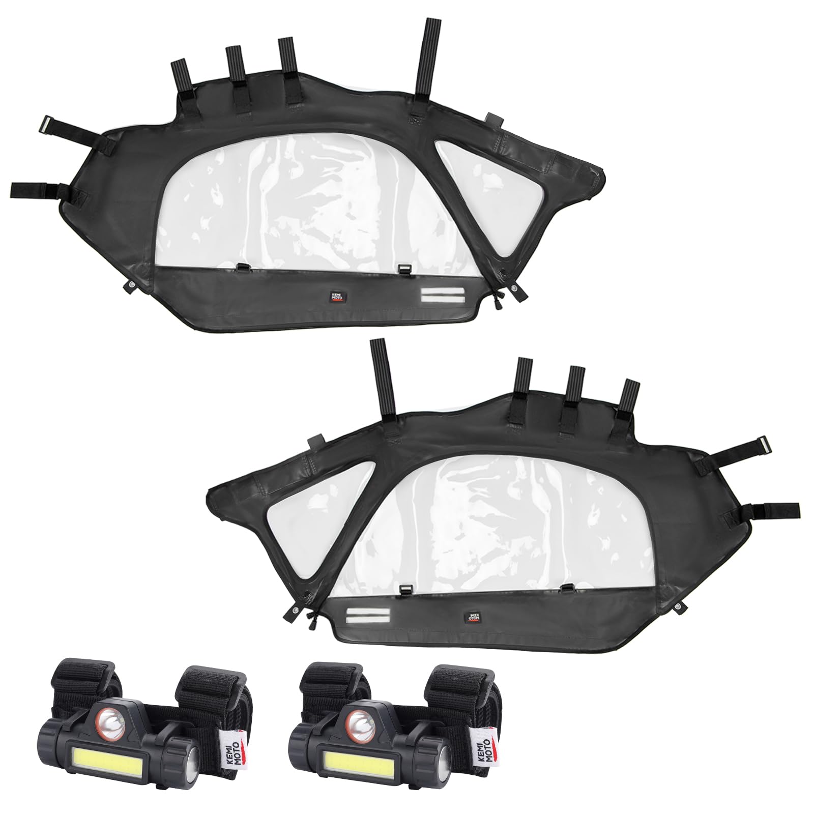 KEMIMOTO X3 Soft Upper Doors & Dome Lights Waterproof fits Can-am UTV
