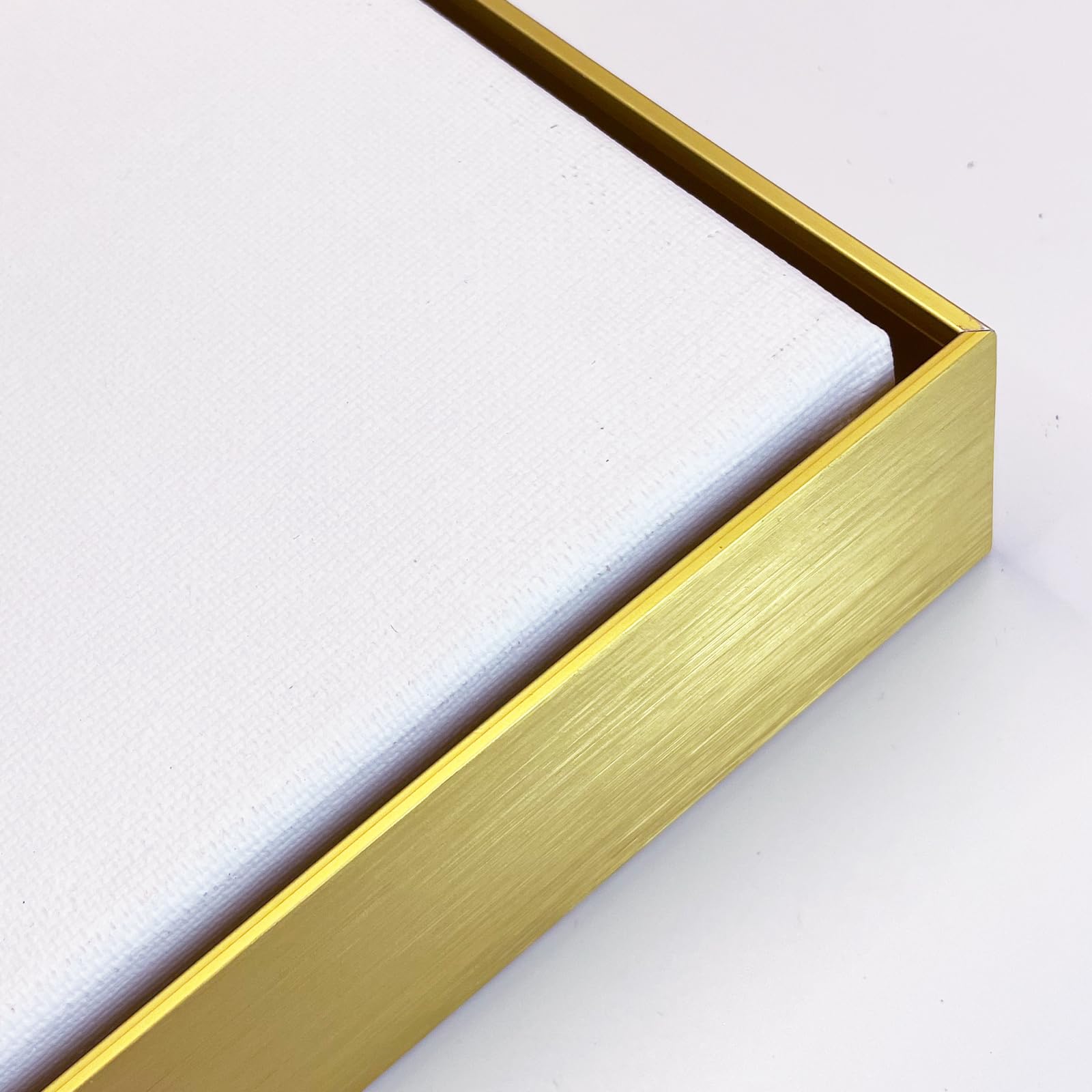 Akfado Floating Frame for 40x40 Canvas Paintings Prints, 1.5” Deep DIY Metal Floater Frame for Portrait Landscape Oil Paintings Art Show Gallery Wall Home Office Living Room Decor (Gold)