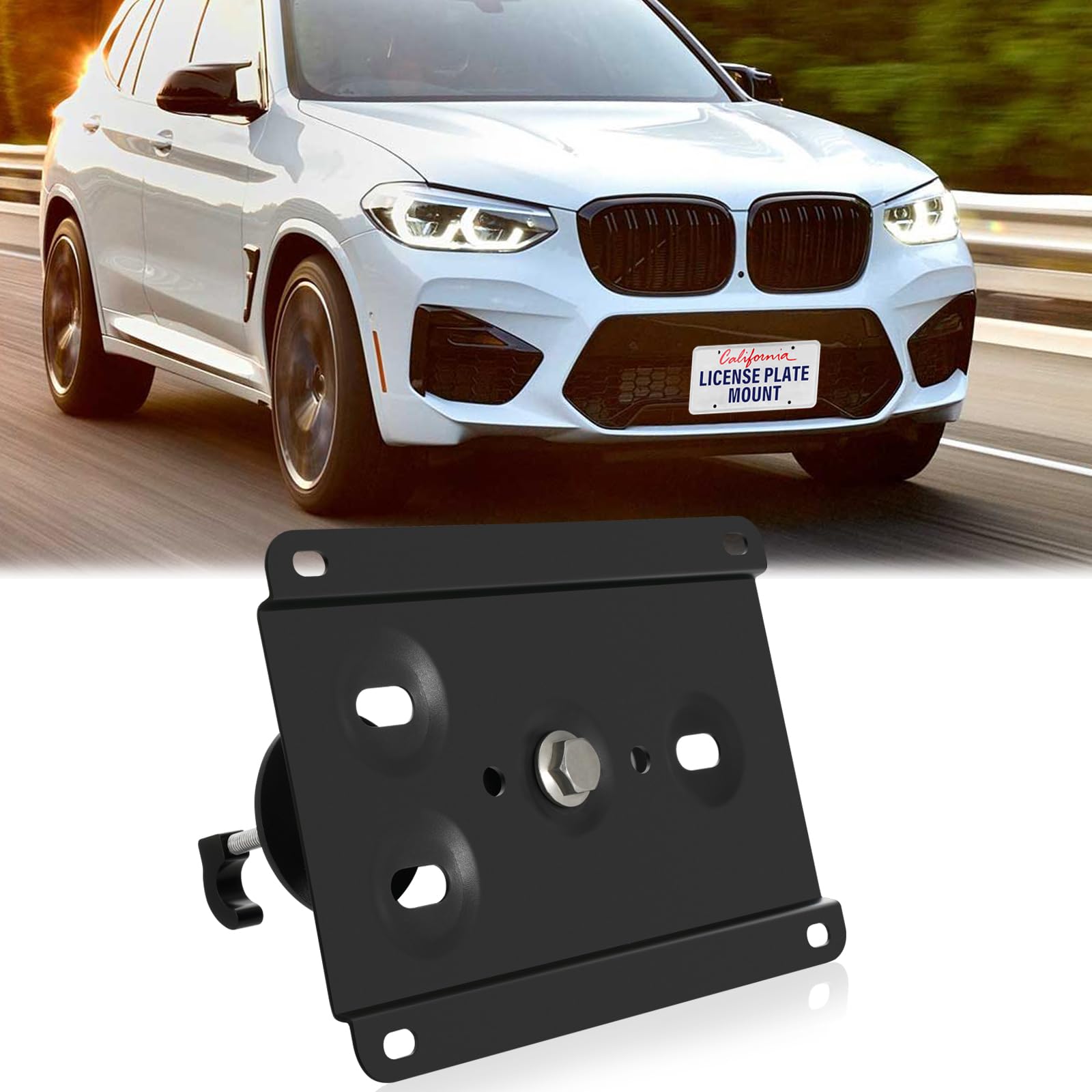License Plate Grille Mount for BMW X3 X4 G01 G02 2018+Up Anti-Theft - No Drill