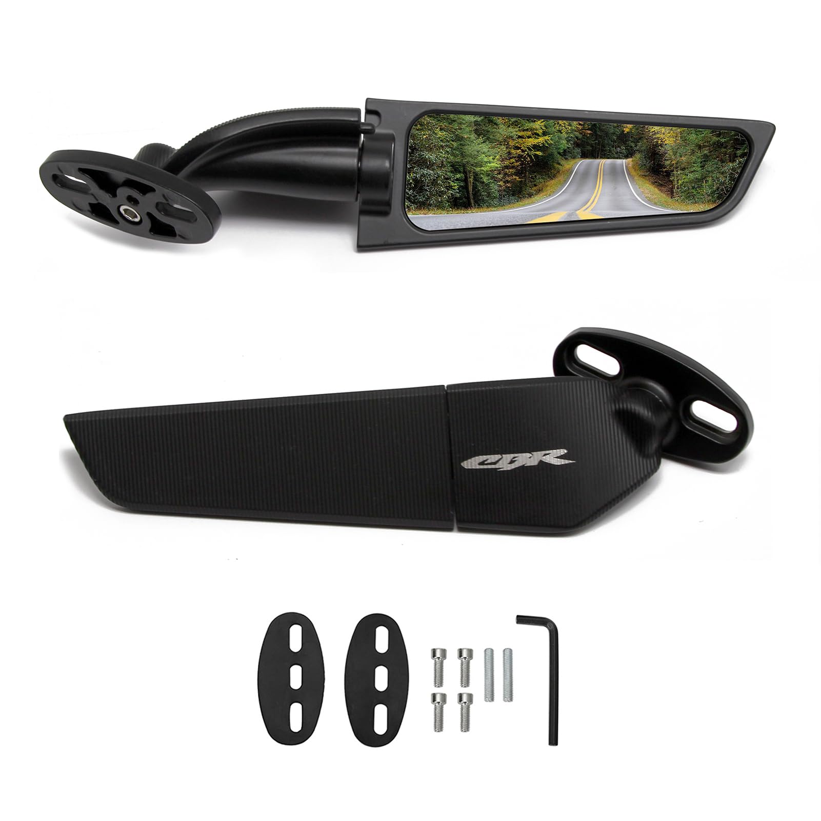Motorcycle Rear View Mirror Wing Rearview Side Mirror Adjustable 360° Rotating Mirrors for H-onda CBR 1000RR 600RR 650R 500R 400R 250RR