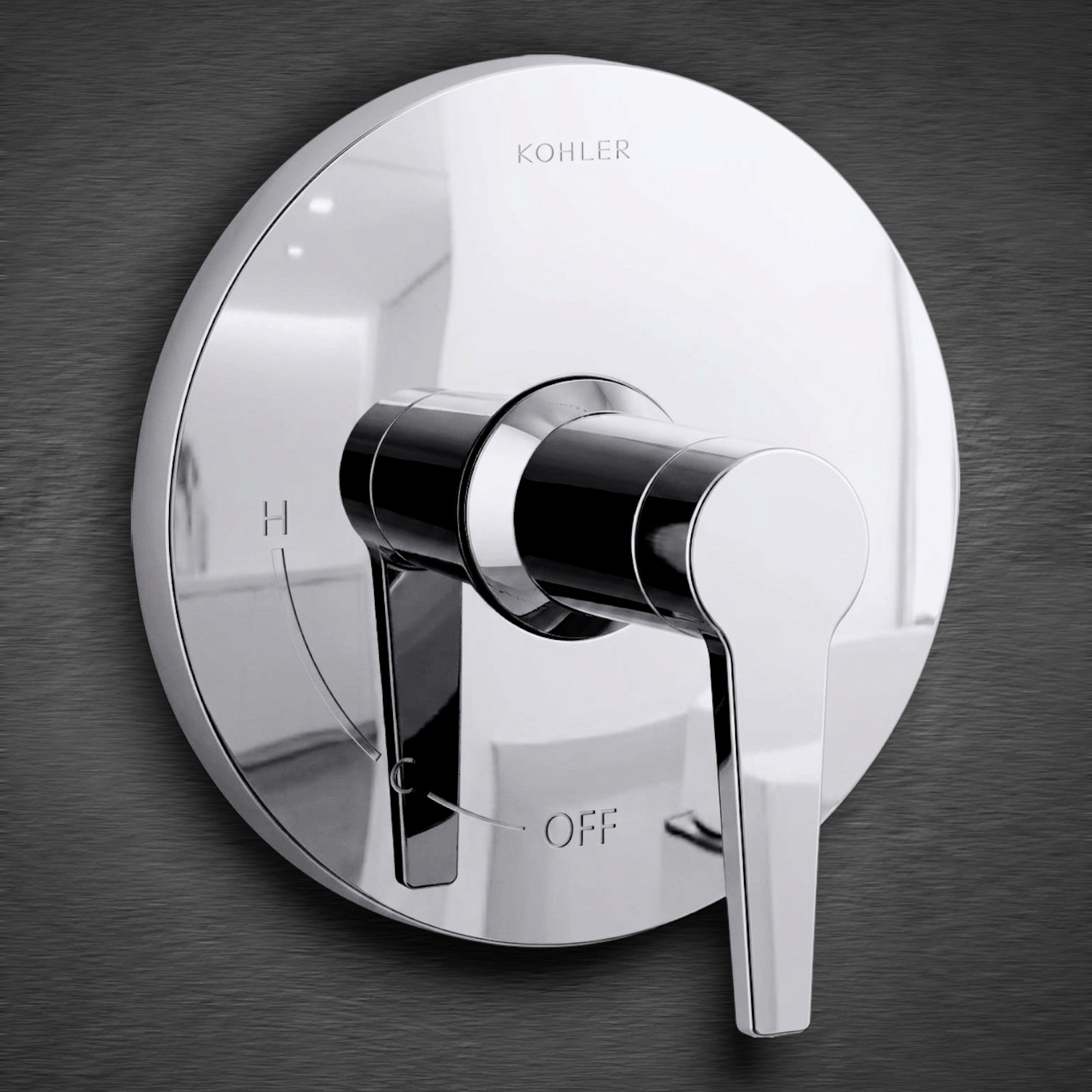 KOHLER TS74042-4-CP Pitch Rite-Temp Valve Trim Faceplate & Lever Handle Chrome