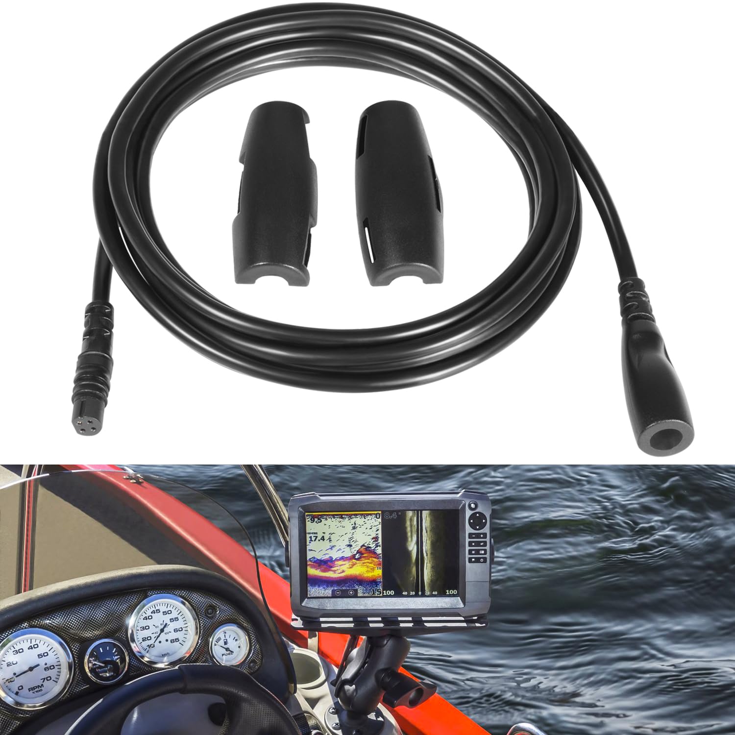 010-11617-10 Transducer 10ft Extension Cable for Garmin Echo Series 4 Pin NEW