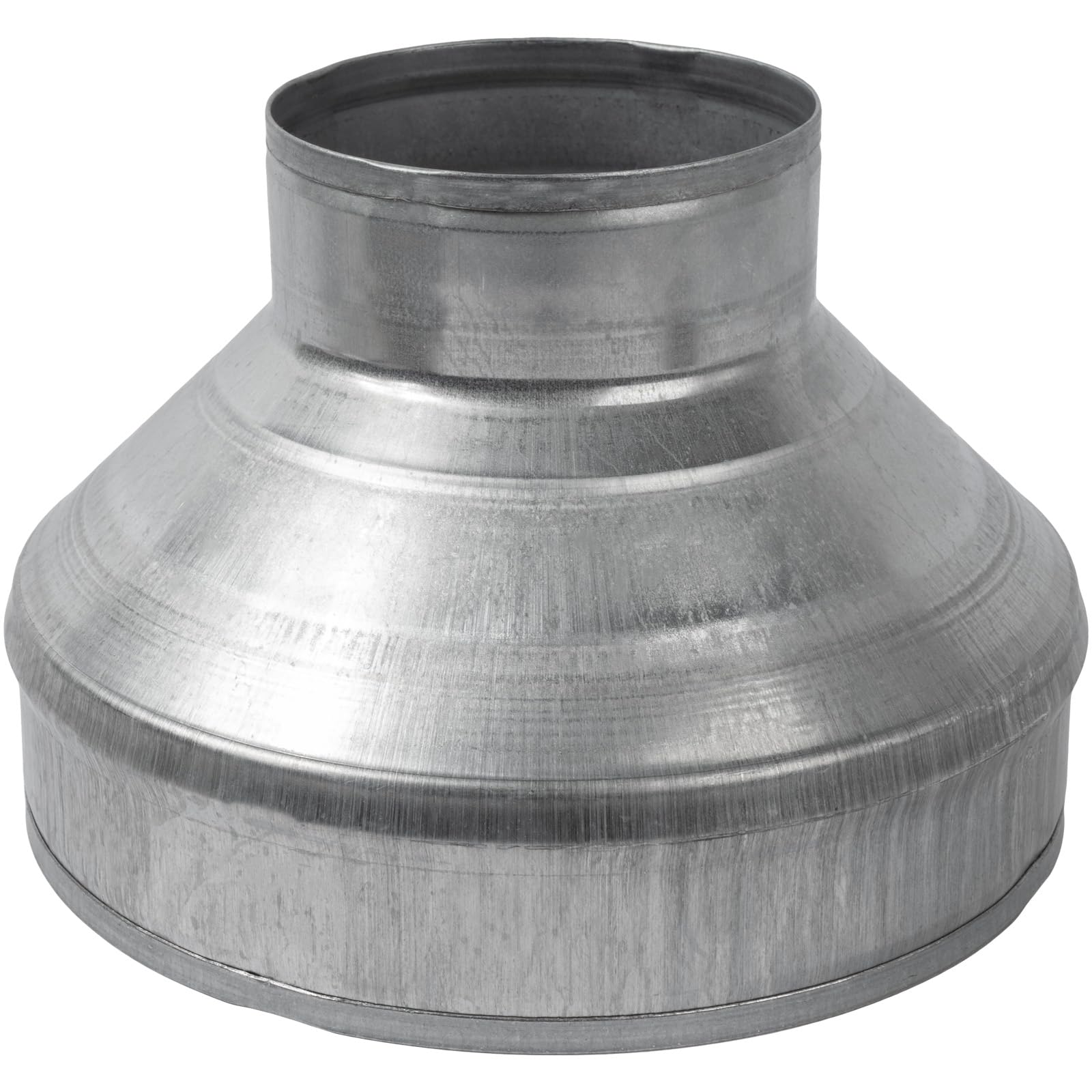 8" to 4" Inch Galvanized Steel Round Duct Reducer - Pipe Fitting Increaser Reducer - Drain, Waste and Vent Conduit Transition Adapter - Metal Tube Reducing Coupling