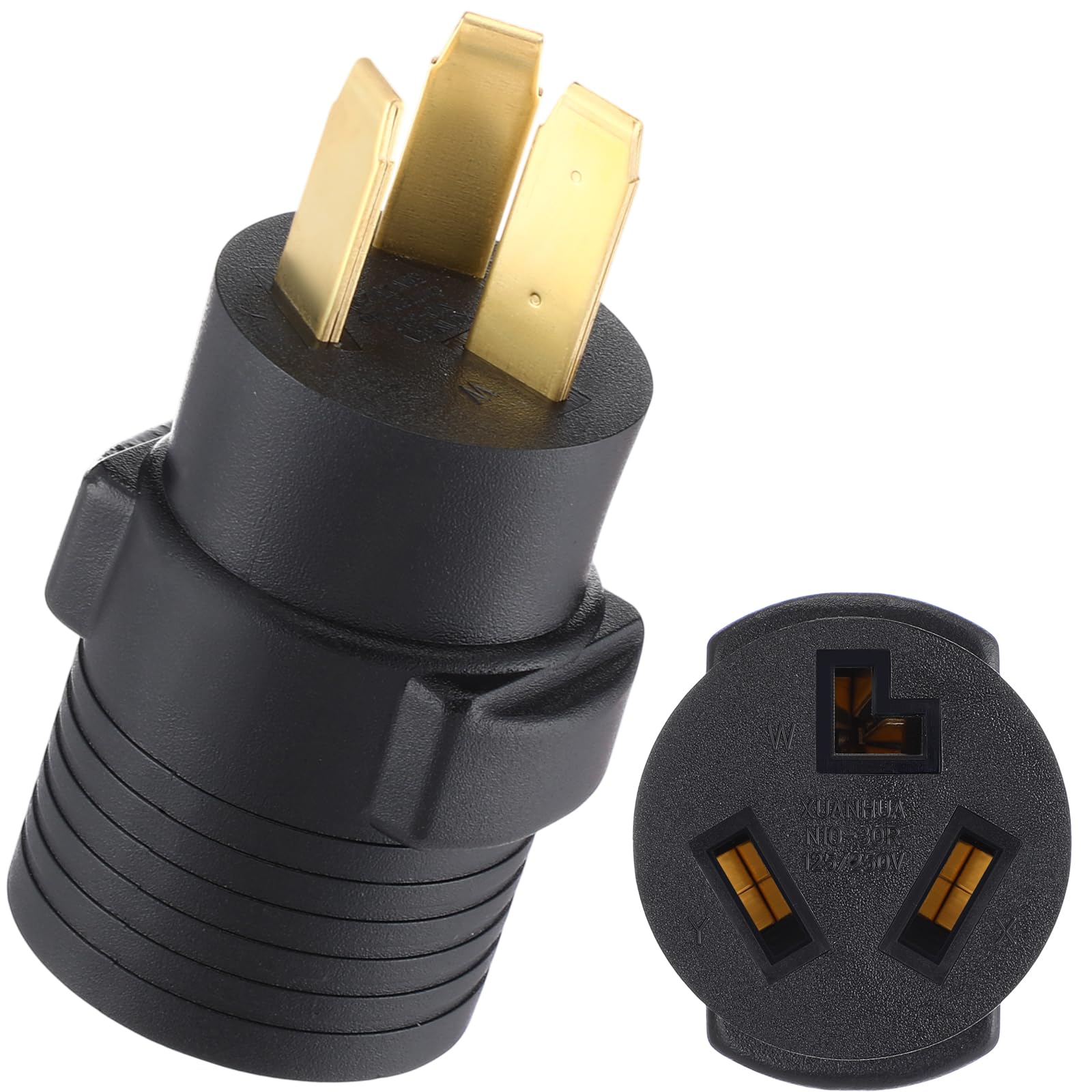 Kanayu 10-50P to 10-30R Dryer Adapter Compatible with NEMA, 3 Prong 50amp Male Plug to 30 Amp Female Connector Adapter, Dryer Receptacle for Old Style(Black)