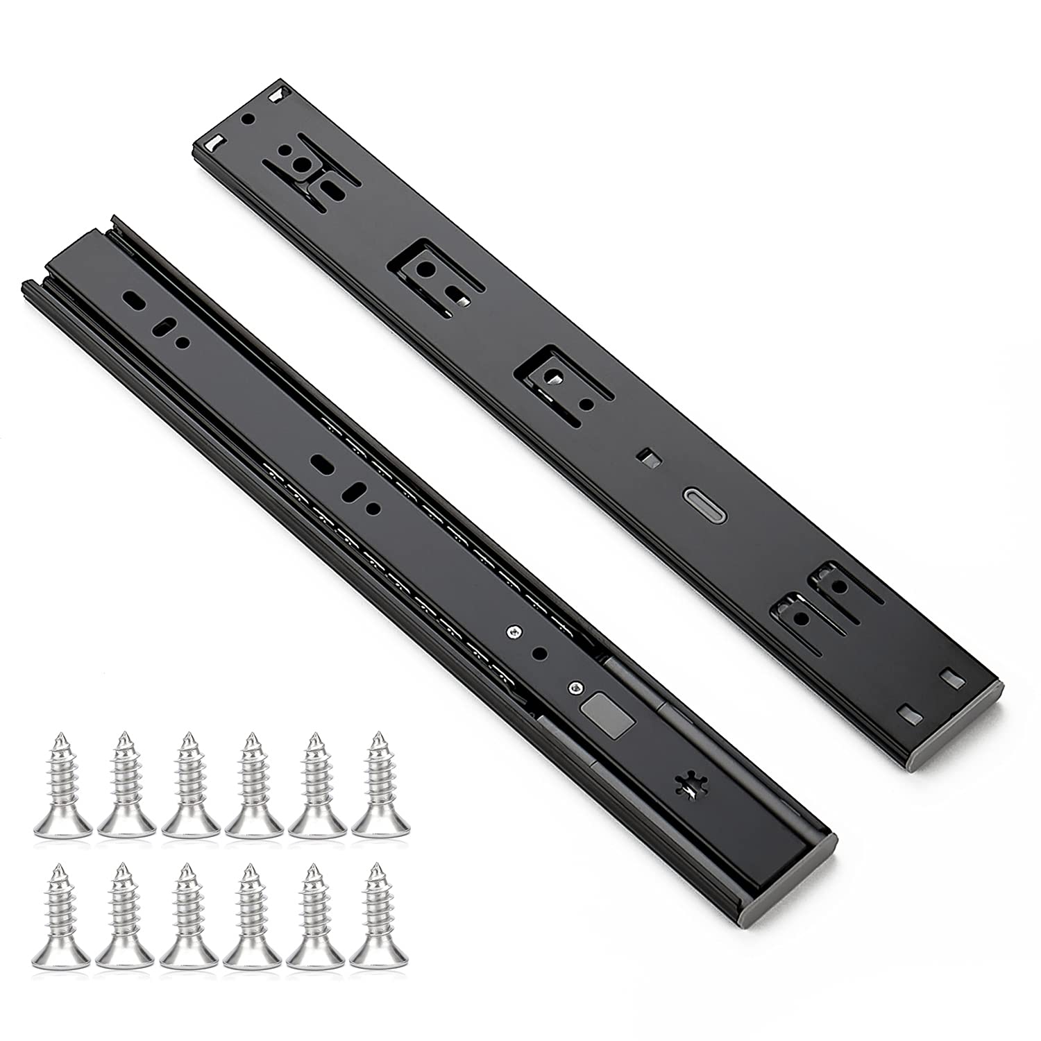 Ravinte 14 Inch Soft Close Drawer Slides 2 Pairs 4 Pack Black Full Extension Ball Bearing Drawer Glide Side Mount