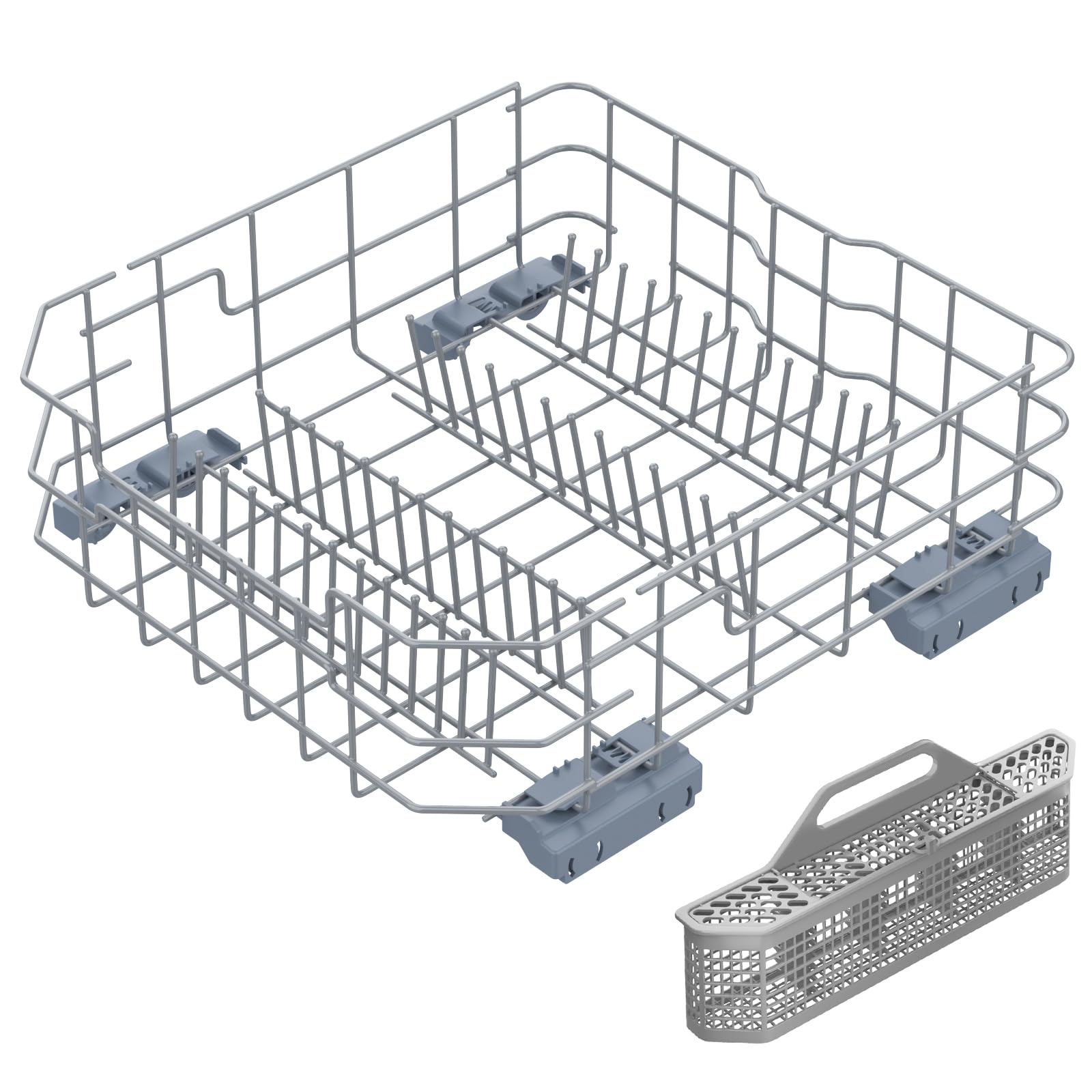 UPGRADED WD28X34744 WD28X26099 WD28X28918 WD28X22659 GDF510PSM0SS Dishwasher Lower Rack Compatible with GE Dishwasher Rack Parts WD28X34744 GDF510PSD1SS GE Dishwasher Rack Replacement Part with Wheel
