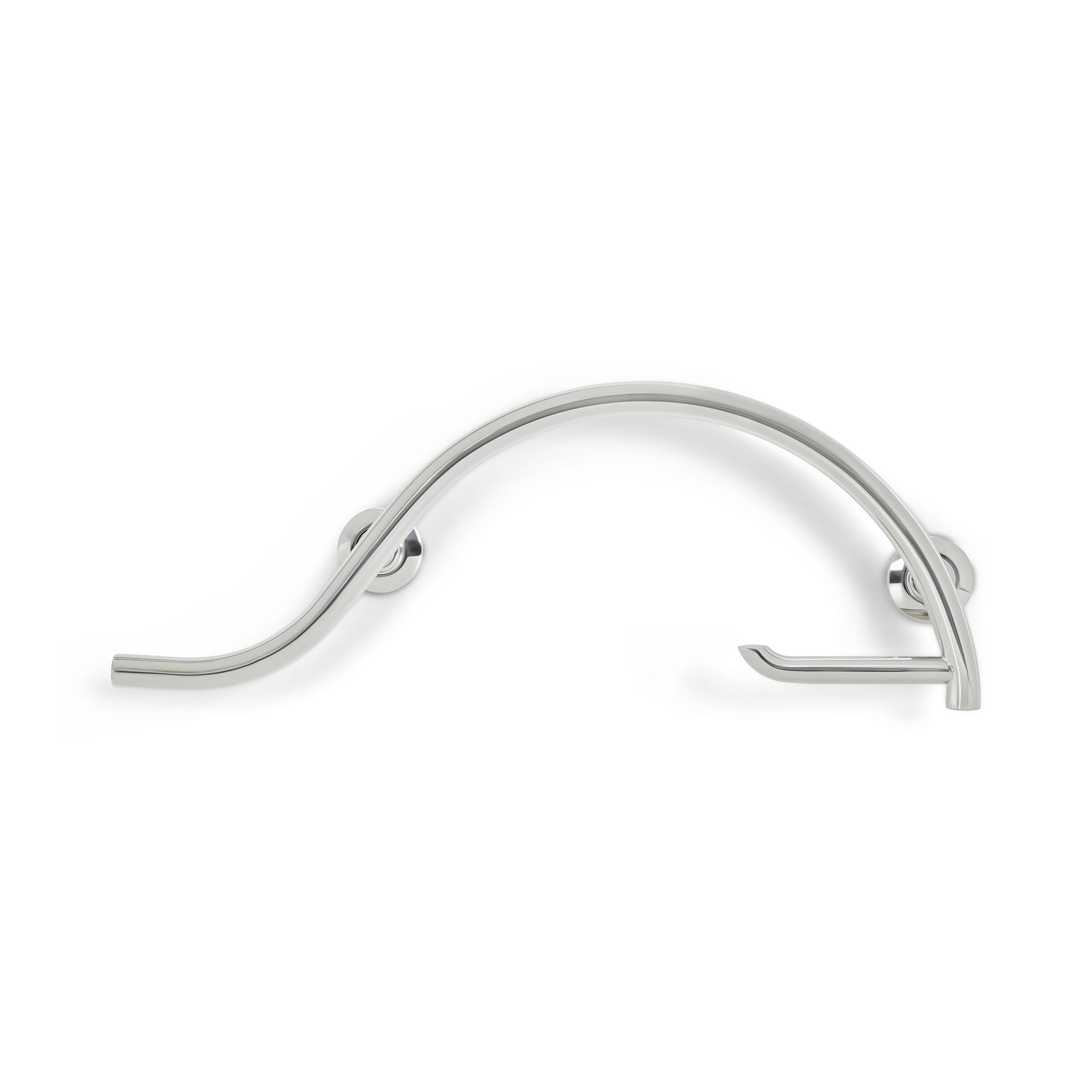 Seachrome 30" Left Handed Pismo Grab Bar with Toilet Paper Holder Bar, Polished Finish